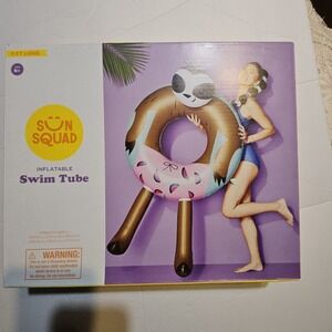 Sloth Pool Float for‎ Kids Sun Squad 5ft Long Ages 6+ Lake Float New